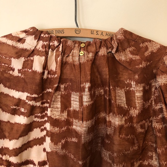 Ulla Johnson Blouse Silk Short Sleeve Animal Print Neema 2 - Picture 7 of 9